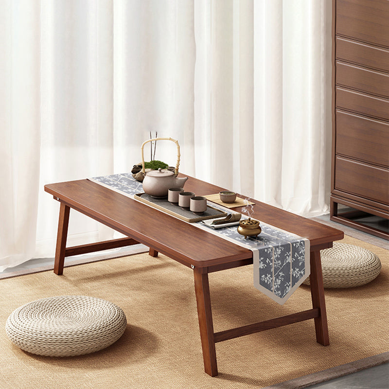 Rectangle Wood Coffee Table Contemporary Single Coffee Table 28"L x 16"W x 12"H Nut-Brown Clearhalo 'Coffee & Accent Tables' 'Coffee Tables' 'coffee_tables' 'furn' 'furn_coffee_tables' 'Furniture' 'Living Room Furniture' 7404163