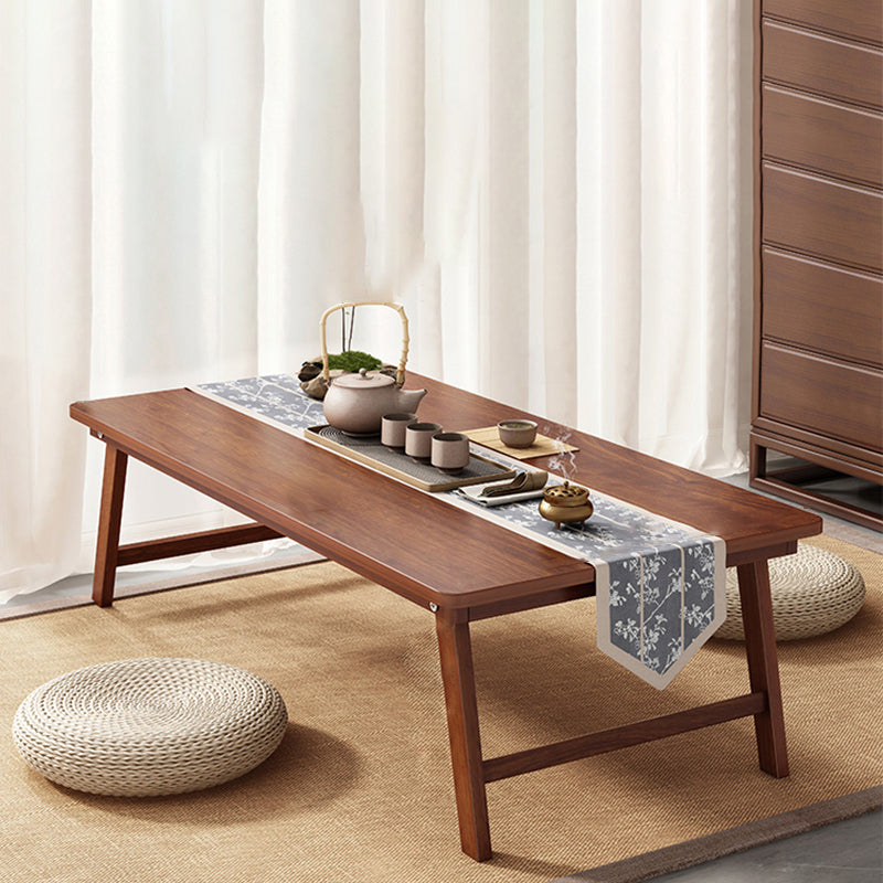 Rectangle Wood Coffee Table Contemporary Single Coffee Table 31.5"L x 20"W x 12"H Nut-Brown Clearhalo 'Coffee & Accent Tables' 'Coffee Tables' 'coffee_tables' 'furn' 'furn_coffee_tables' 'Furniture' 'Living Room Furniture' 7404166