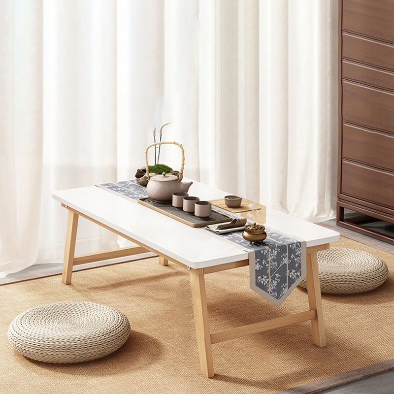 Rectangle Wood Coffee Table Contemporary Single Coffee Table 24"L x 16"W x 12"H White Clearhalo 'Coffee & Accent Tables' 'Coffee Tables' 'coffee_tables' 'furn' 'furn_coffee_tables' 'Furniture' 'Living Room Furniture' 7404167