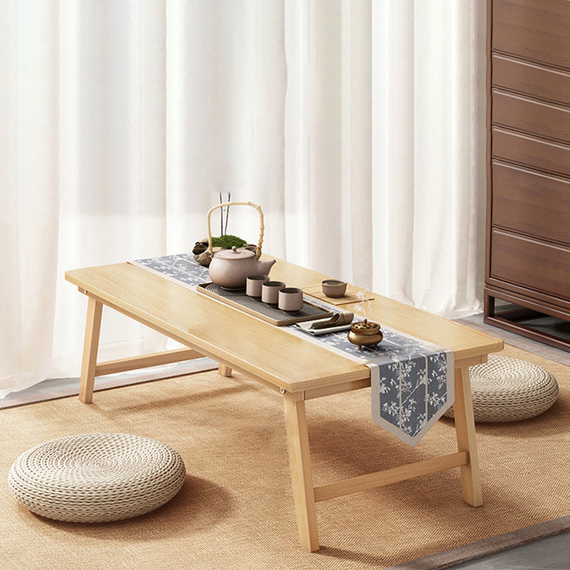 Rectangle Wood Coffee Table Contemporary Single Coffee Table 28"L x 16"W x 12"H Natural Clearhalo 'Coffee & Accent Tables' 'Coffee Tables' 'coffee_tables' 'furn' 'furn_coffee_tables' 'Furniture' 'Living Room Furniture' 7404171