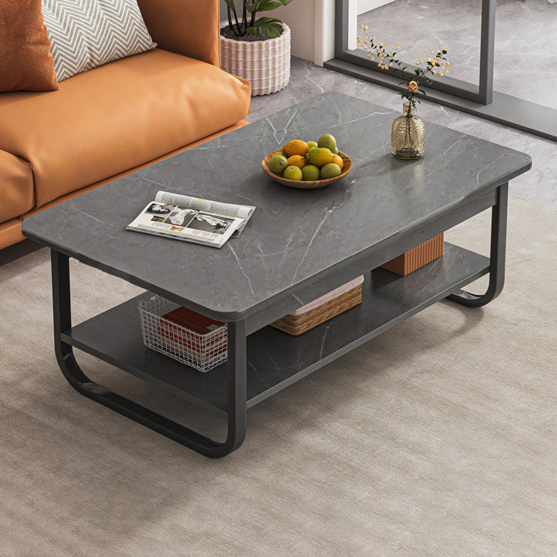Contemporary Sled Cocktail Table Rectangle Single Coffee Table 39.5"L x 24"W x 16"H Grey Clearhalo 'Coffee & Accent Tables' 'Coffee Tables' 'coffee_tables' 'furn' 'furn_coffee_tables' 'Furniture' 'Living Room Furniture' 7404261