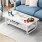 Contemporary Sled Cocktail Table Rectangle Single Coffee Table 47"L x 24"W x 16.5"H White Clearhalo 'Coffee & Accent Tables' 'Coffee Tables' 'coffee_tables' 'furn' 'furn_coffee_tables' 'Furniture' 'Living Room Furniture' 7404268
