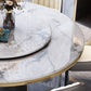 Modern Marble Dining Table Set 1/2/5/7 Pieces with Metal Base Kitchen Furniture Set