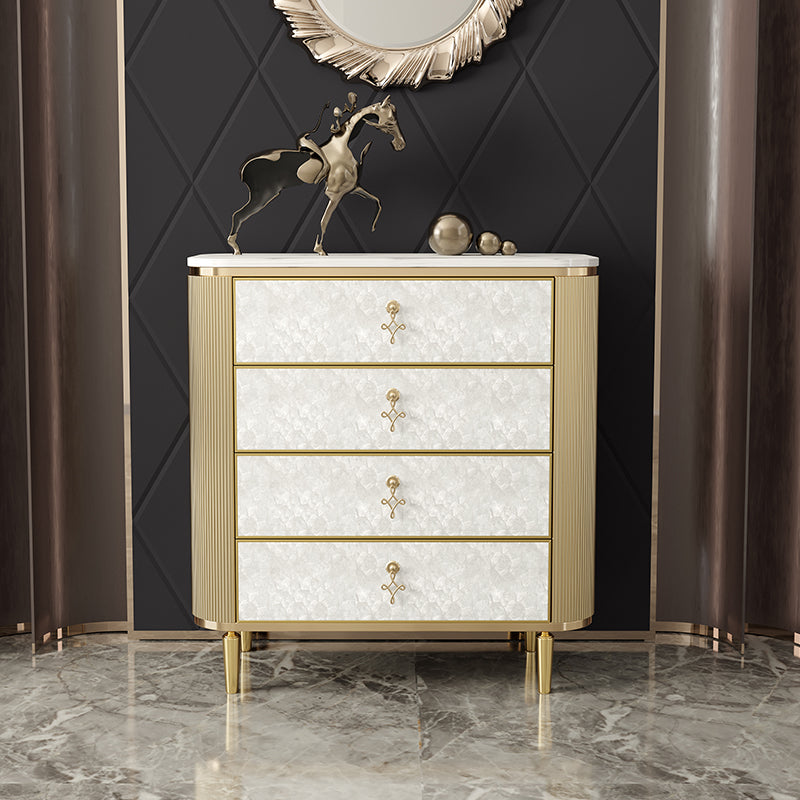 Cómoda vertical de madera con almacenamiento de piedra vertical Glam con 3/4/5 cajones para dormitorio