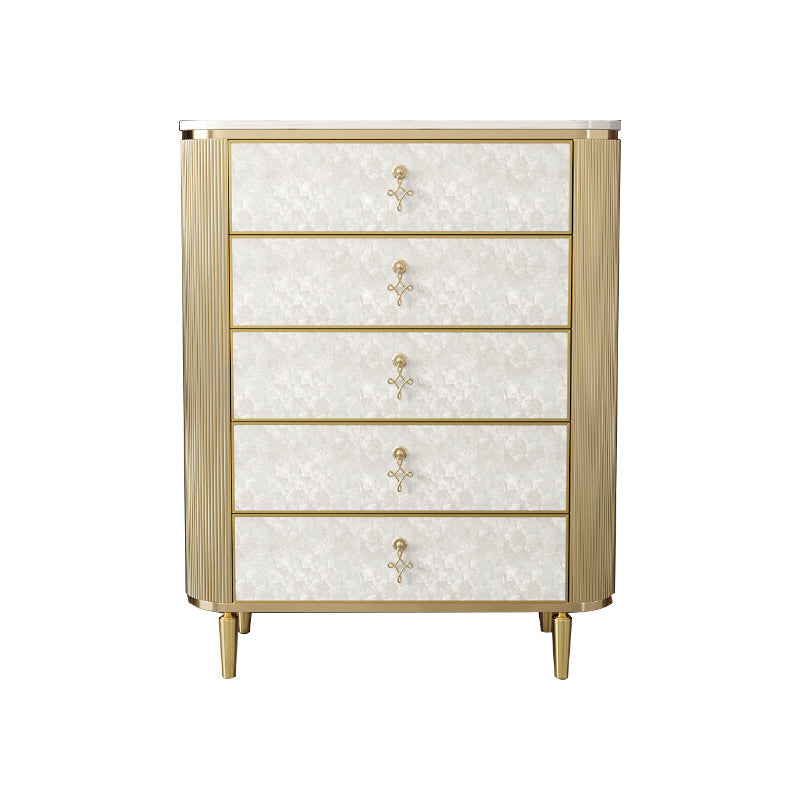 Cómoda vertical de madera con almacenamiento de piedra vertical Glam con 3/4/5 cajones para dormitorio