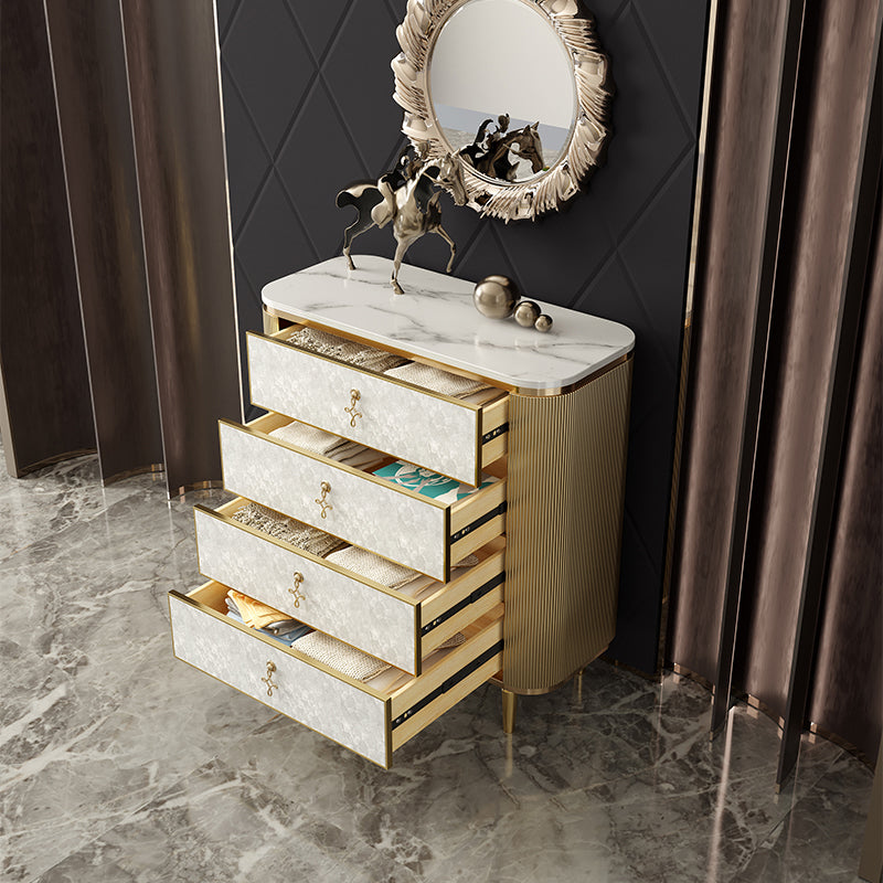 Cómoda vertical de madera con almacenamiento de piedra vertical Glam con 3/4/5 cajones para dormitorio