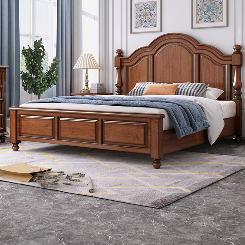 Lit standard moderne du milieu du siècle lit en bois massif avec tête de lit