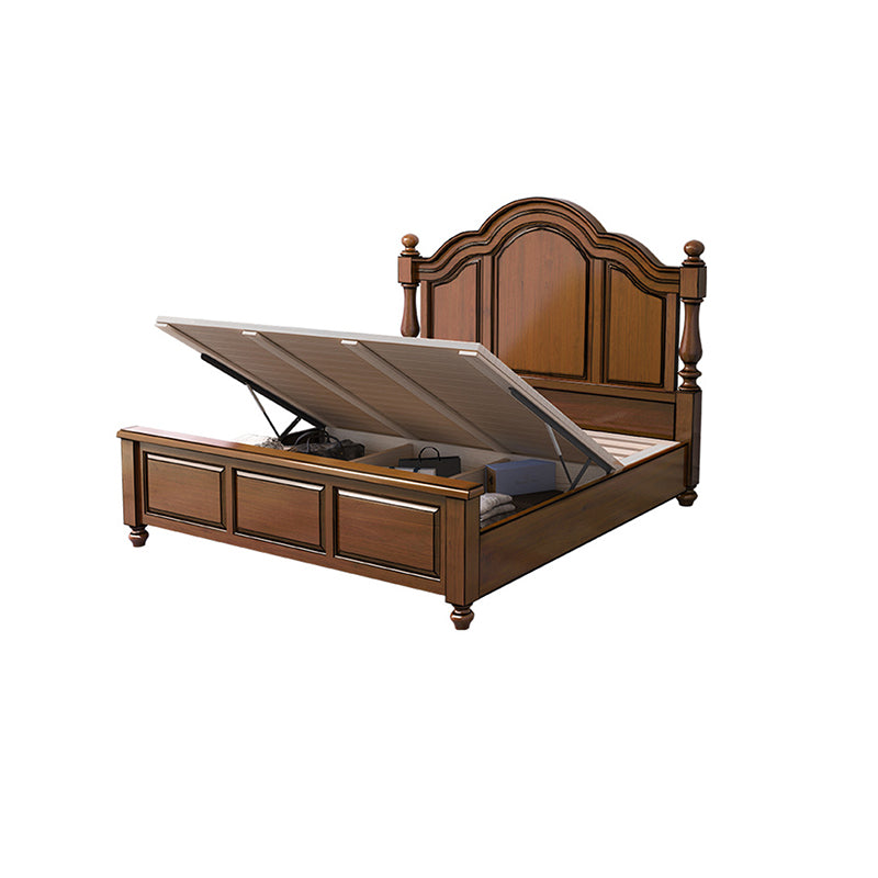 Lit standard moderne du milieu du siècle lit en bois massif avec tête de lit