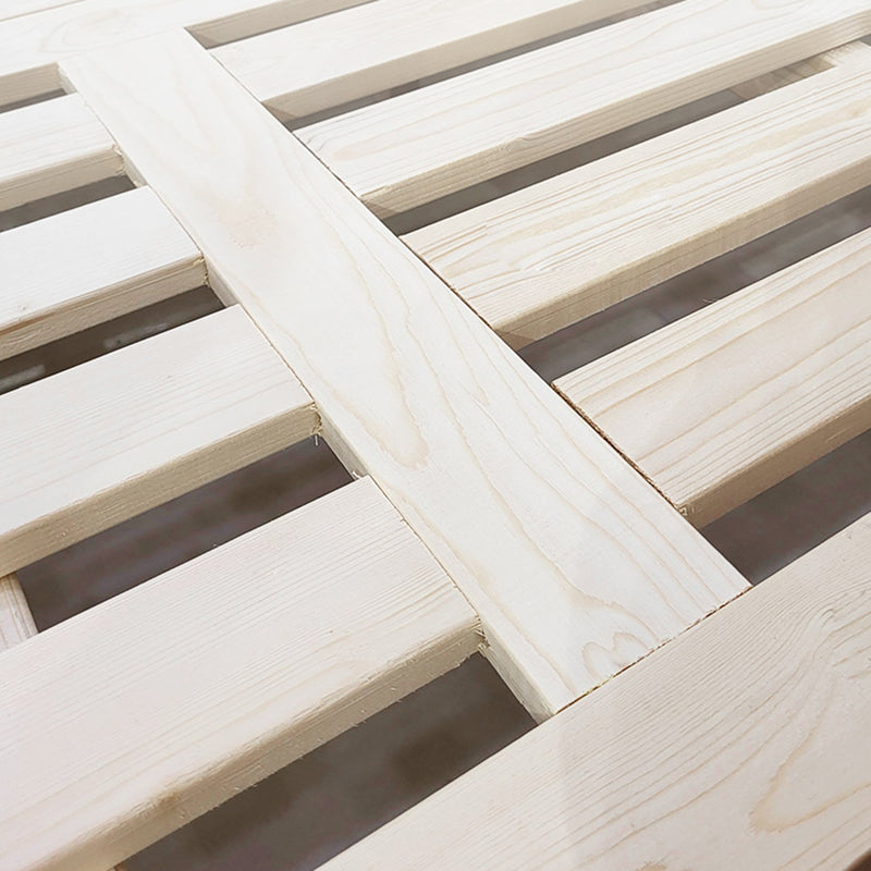 Lit standard moderne du milieu du siècle lit en bois massif avec tête de lit