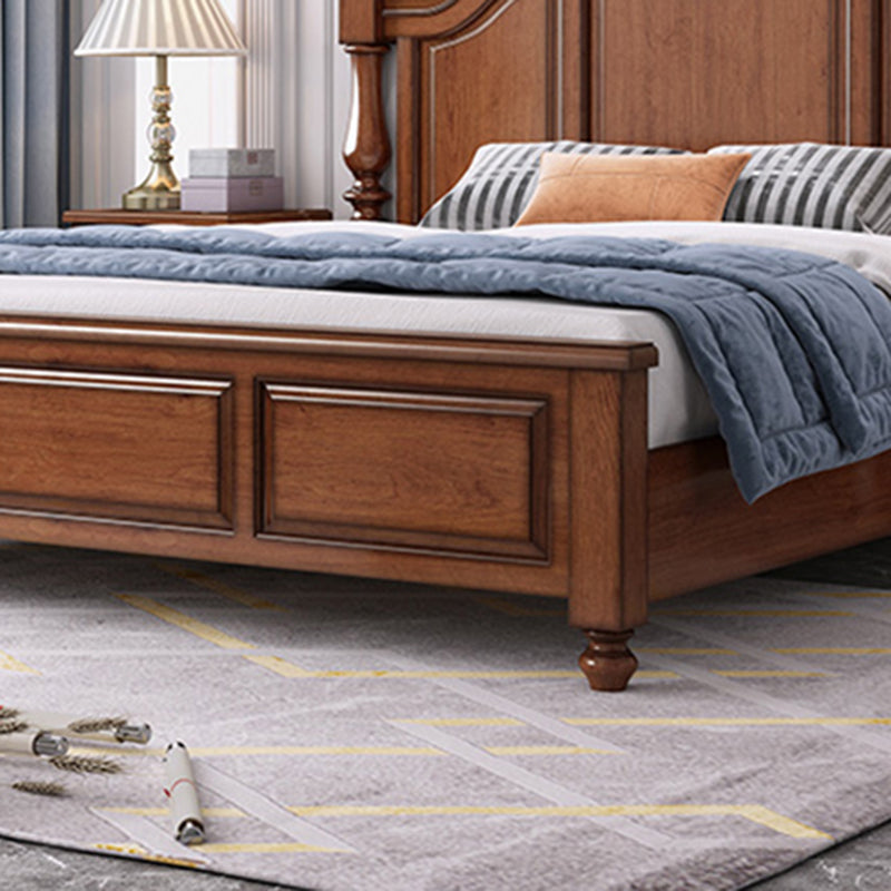 Lit standard moderne du milieu du siècle lit en bois massif avec tête de lit