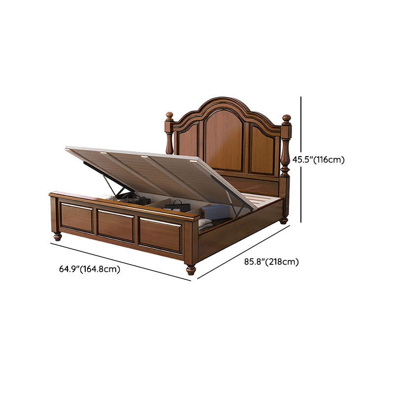 Lit standard moderne du milieu du siècle lit en bois massif avec tête de lit