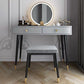 Modern Solid Wood Vanity Dressing Table with Mirror and Stool Clearhalo 'Bedroom Furniture' 'furn' 'furn_makeup_vanities' 'Furniture' 'Makeup Vanities' 'makeup_vanities' 7404975