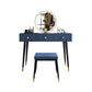 Modern Solid Wood Vanity Dressing Table with Mirror and Stool Makeup Vanity & Mirror & Stools 39"L x 16"W x 30"H Blue Clearhalo 'Bedroom Furniture' 'furn' 'furn_makeup_vanities' 'Furniture' 'Makeup Vanities' 'makeup_vanities' 7404979