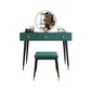 Modern Solid Wood Vanity Dressing Table with Mirror and Stool Makeup Vanity & Mirror & Stools 39"L x 16"W x 30"H Green Clearhalo 'Bedroom Furniture' 'furn' 'furn_makeup_vanities' 'Furniture' 'Makeup Vanities' 'makeup_vanities' 7404980