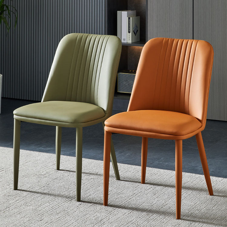 Eetkamer armloze eetkamerstoel huis parsons faux lederen eetkamerstoel