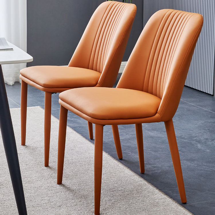 Eetkamer armloze eetkamerstoel huis parsons faux lederen eetkamerstoel