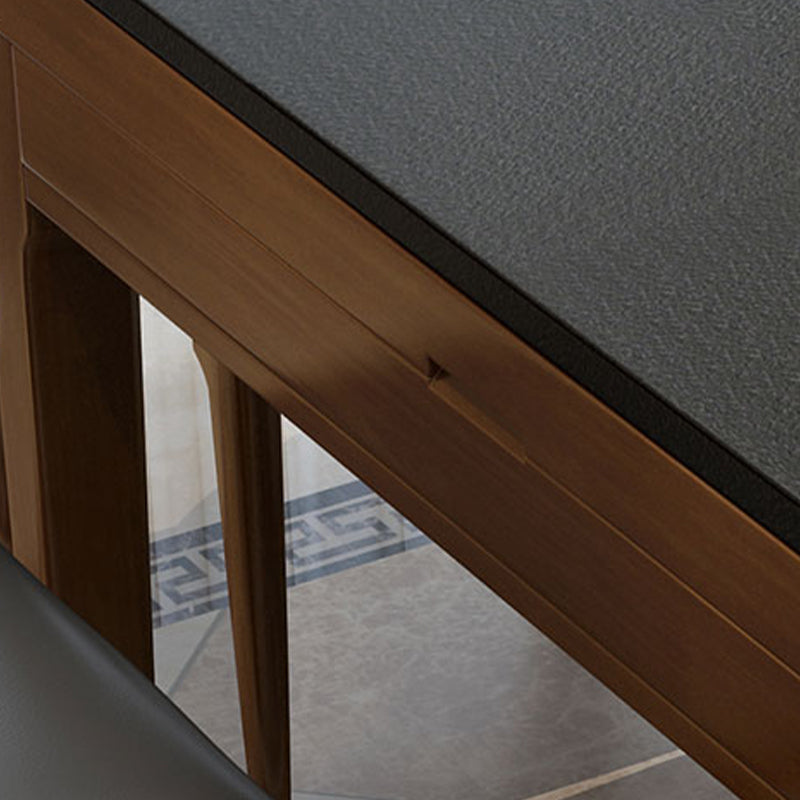 Modern Stone Scalable Dining Table Rubber Base for Dining Room Clearhalo 'Dining Tables & Seating' 'Dining Tables' 'dining_table' 'furn' 'furn_dining_table' 'Furniture' 'Kitchen & Dining Furniture' 7405799