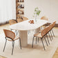 White Contemporary Dining Room Dinner Kitchen Table Double Pedestal Dinner Table