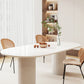 White Contemporary Dining Room Dinner Kitchen Table Double Pedestal Dinner Table