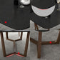 Table supérieure en pierre frittée Table de salle à manger noire pour cuisine salle à manger