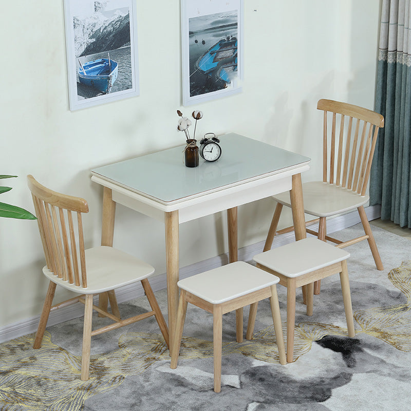 Modern Scalable Rectangle Dining Table Rubber Base for Dining Room Clearhalo 'Dining Tables & Seating' 'Dining Tables' 'dining_table' 'furn' 'furn_dining_table' 'Furniture' 'Kitchen & Dining Furniture' 7405849