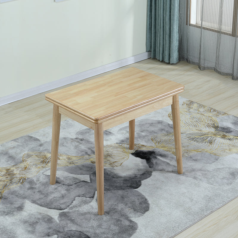 Modern Scalable Rectangle Dining Table Rubber Base for Dining Room Solid Wood Natural 47.2"L x 35.4"W x 29.5"H Clearhalo 'Dining Tables & Seating' 'Dining Tables' 'dining_table' 'furn' 'furn_dining_table' 'Furniture' 'Kitchen & Dining Furniture' 7405850