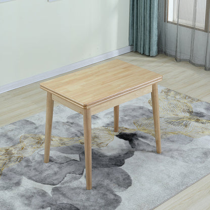 Modern Scalable Rectangle Dining Table Rubber Base for Dining Room Solid Wood Natural 47.2"L x 35.4"W x 29.5"H Clearhalo 'Dining Tables & Seating' 'Dining Tables' 'dining_table' 'furn' 'furn_dining_table' 'Furniture' 'Kitchen & Dining Furniture' 7405850