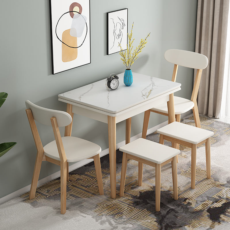 Modern Scalable Rectangle Dining Table Rubber Base for Dining Room Clearhalo 'Dining Tables & Seating' 'Dining Tables' 'dining_table' 'furn' 'furn_dining_table' 'Furniture' 'Kitchen & Dining Furniture' 7405851
