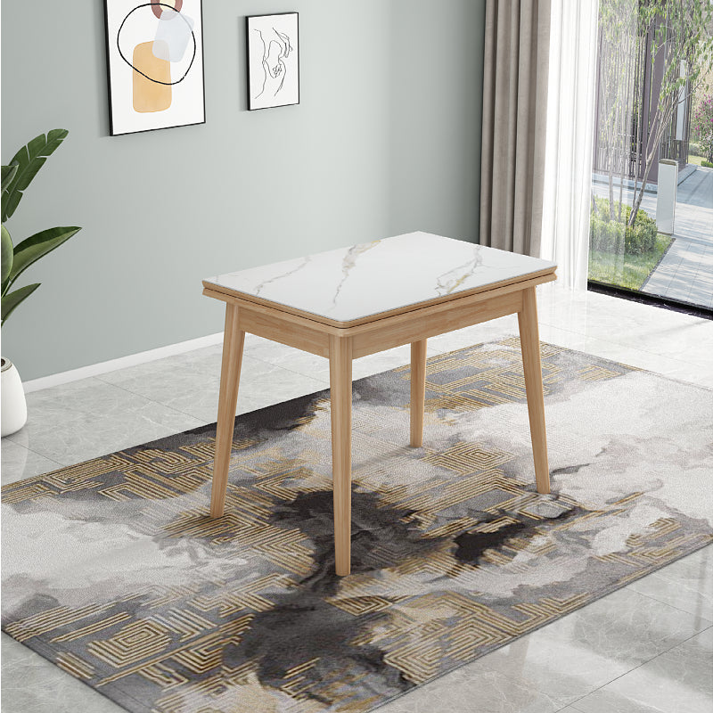 Modern Scalable Rectangle Dining Table Rubber Base for Dining Room Slate Natural 47.2"L x 35.4"W x 29.5"H Clearhalo 'Dining Tables & Seating' 'Dining Tables' 'dining_table' 'furn' 'furn_dining_table' 'Furniture' 'Kitchen & Dining Furniture' 7405854