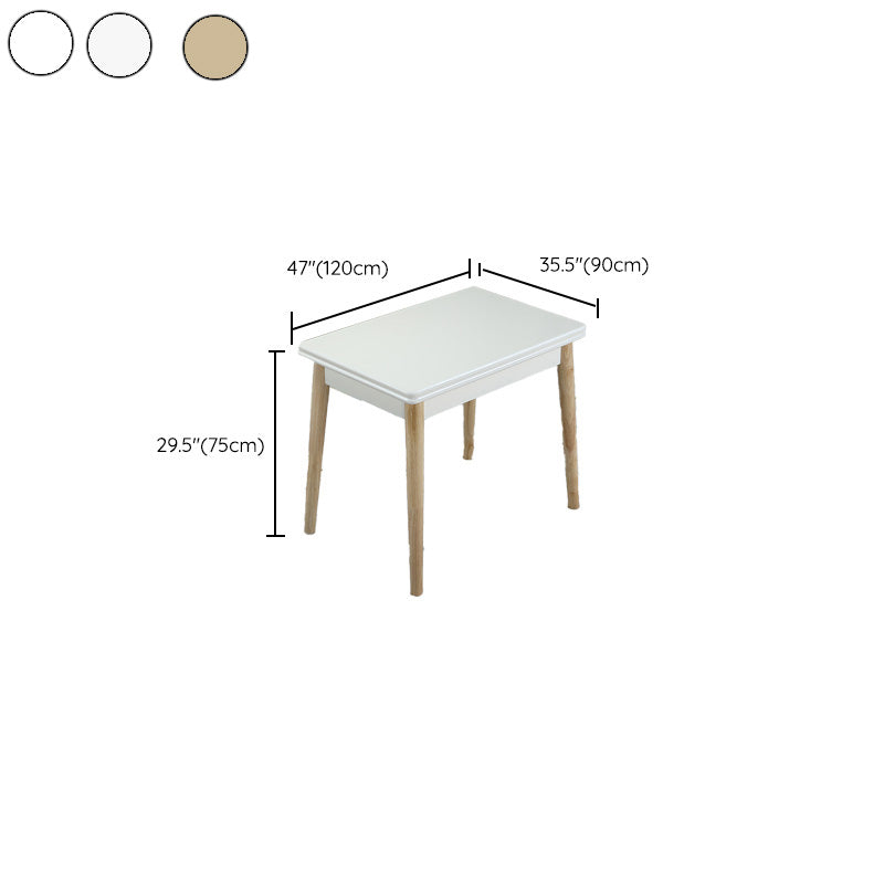 Modern Scalable Rectangle Dining Table Rubber Base for Dining Room Clearhalo 'Dining Tables & Seating' 'Dining Tables' 'dining_table' 'furn' 'furn_dining_table' 'Furniture' 'Kitchen & Dining Furniture' 7405858
