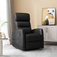 25.98" Wide Manual Recliner Modernism Recliner Chairs with Swivel Glider Base Respiratory Skin Black Clearhalo 'Chairs & Seating' 'furn' 'furn_recliners' 'Furniture' 'Living Room Furniture' 'Recliners' 7406017