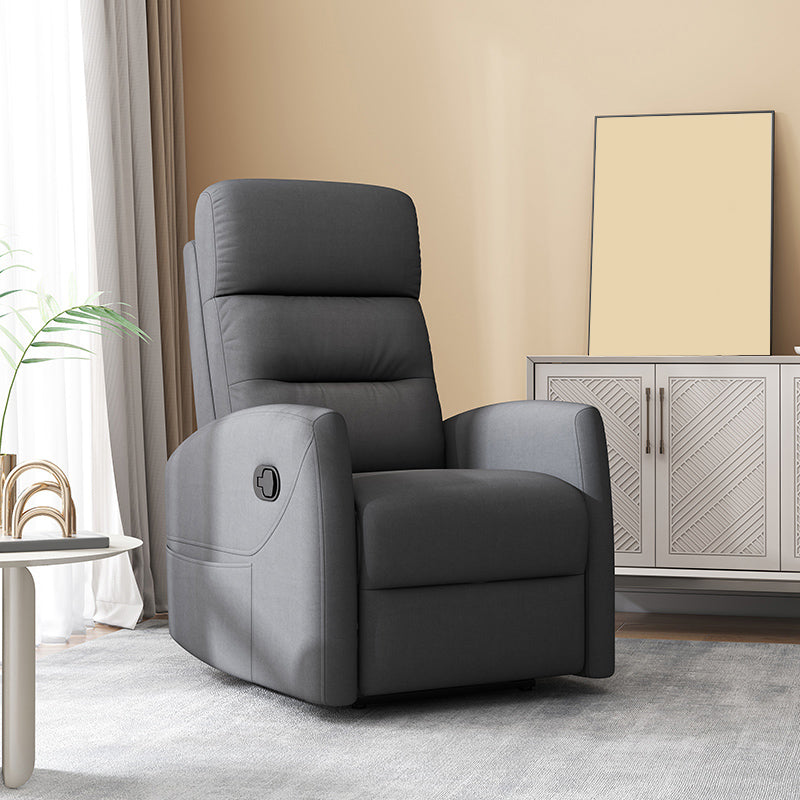 25.98" Wide Manual Recliner Modernism Recliner Chairs with Swivel Glider Base Cotton and Linen Dark Gray Clearhalo 'Chairs & Seating' 'furn' 'furn_recliners' 'Furniture' 'Living Room Furniture' 'Recliners' 7406024