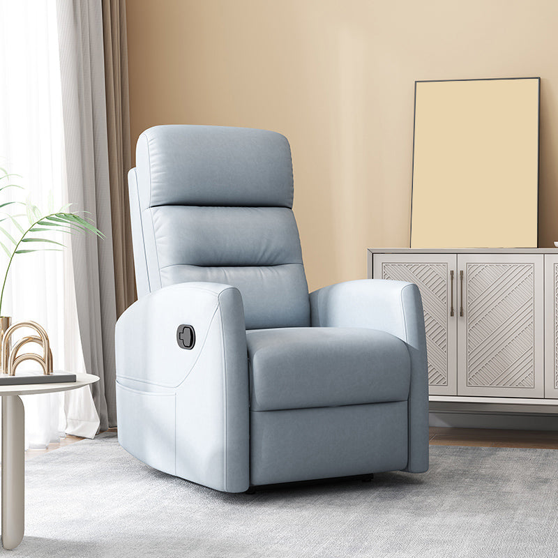 25.98" Wide Manual Recliner Modernism Recliner Chairs with Swivel Glider Base Tech Cloth Sky Blue Clearhalo 'Chairs & Seating' 'furn' 'furn_recliners' 'Furniture' 'Living Room Furniture' 'Recliners' 7406027