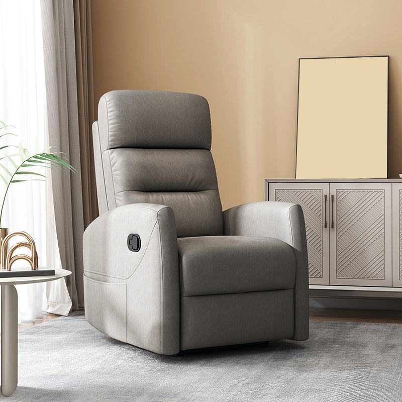 25.98" Wide Manual Recliner Modernism Recliner Chairs with Swivel Glider Base Tech Cloth Smoky Gray Clearhalo 'Chairs & Seating' 'furn' 'furn_recliners' 'Furniture' 'Living Room Furniture' 'Recliners' 7406033