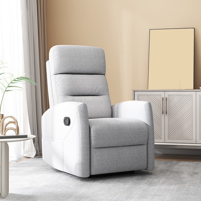 25.98" Wide Manual Recliner Modernism Recliner Chairs with Swivel Glider Base Cotton and Linen Silver Gray Clearhalo 'Chairs & Seating' 'furn' 'furn_recliners' 'Furniture' 'Living Room Furniture' 'Recliners' 7406034