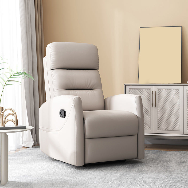 25.98" Wide Manual Recliner Modernism Recliner Chairs with Swivel Glider Base Respiratory Skin Griege Clearhalo 'Chairs & Seating' 'furn' 'furn_recliners' 'Furniture' 'Living Room Furniture' 'Recliners' 7406035