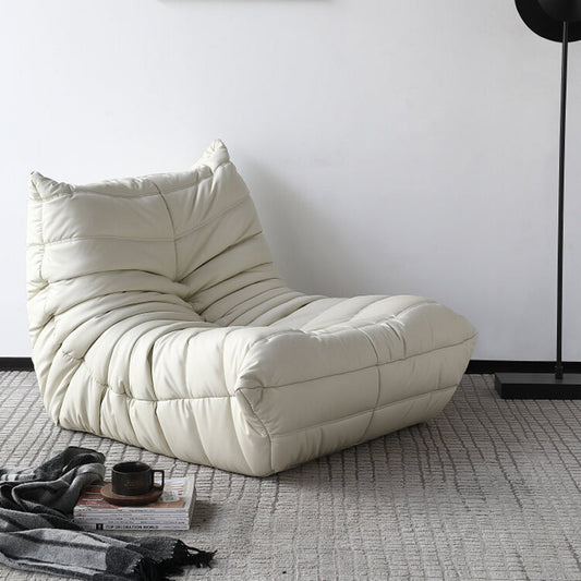 Contemporary Sofa Tufted Split-Back White Seating for Living Room