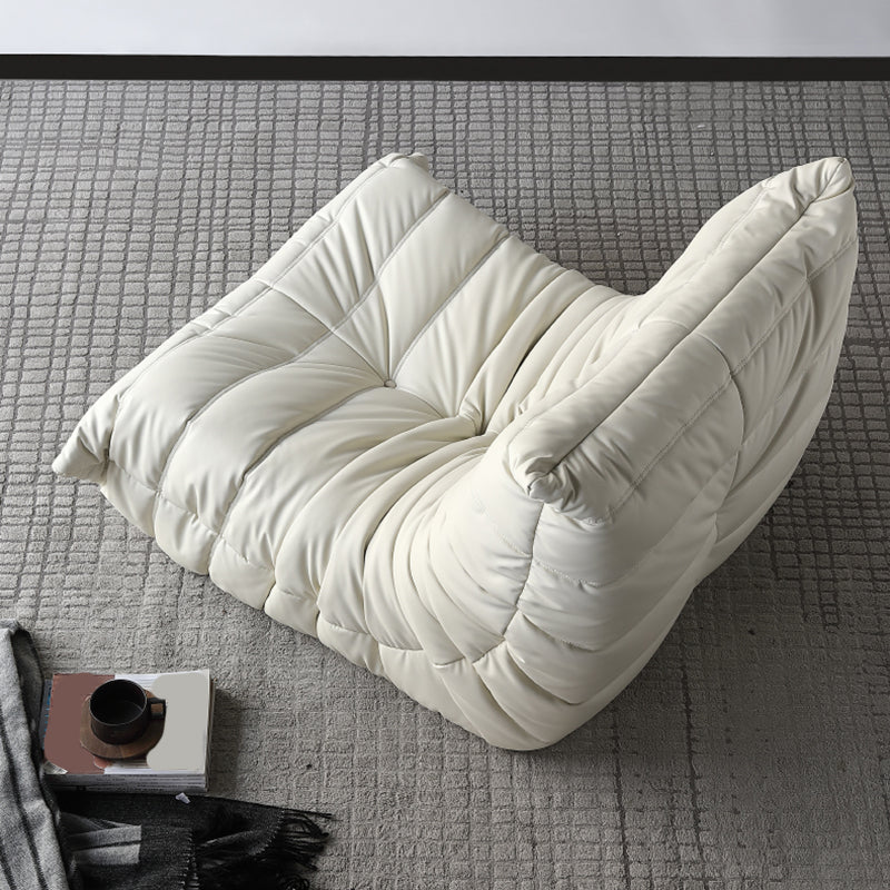 Contemporary Sofa Tufted Split-Back White Seating for Living Room
