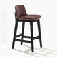 Scandinavian Indoor Solid Wood Bar Stool Upholstered Bar Stool Dark Brown 1 Piece Clearhalo 'Bar Furniture' 'Bar Stools' 'bar_stools' 'furn' 'furn_bar_stools' 'Furniture' 'Kitchen & Dining Furniture' 7407220