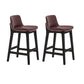 Scandinavian Indoor Solid Wood Bar Stool Upholstered Bar Stool Dark Brown 2 Piece Set Clearhalo 'Bar Furniture' 'Bar Stools' 'bar_stools' 'furn' 'furn_bar_stools' 'Furniture' 'Kitchen & Dining Furniture' 7407221