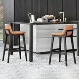 Scandinavian Indoor Solid Wood Bar Stool Upholstered Bar Stool