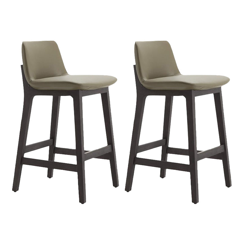 Scandinavian Indoor Solid Wood Bar Stool Upholstered Bar Stool Green 2 Piece Set Clearhalo 'Bar Furniture' 'Bar Stools' 'bar_stools' 'furn' 'furn_bar_stools' 'Furniture' 'Kitchen & Dining Furniture' 7407231