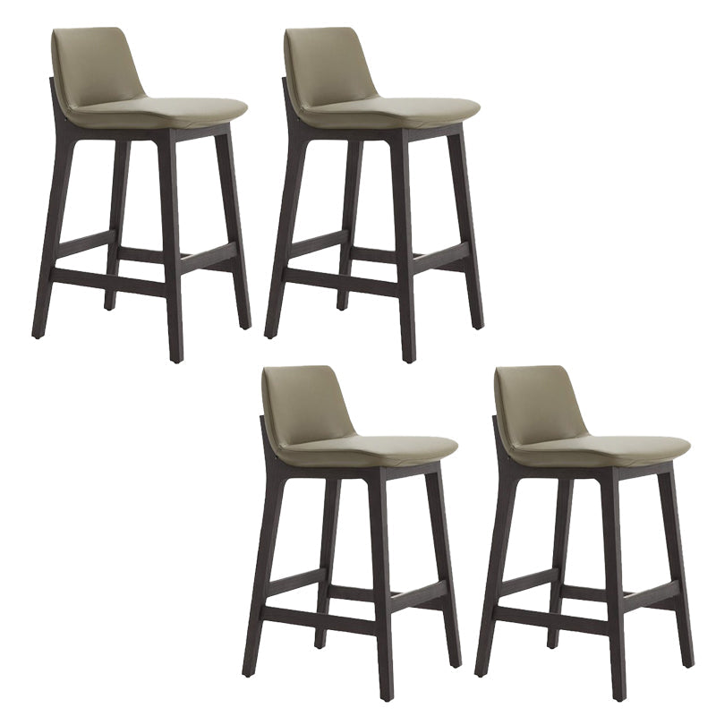 Scandinavian Indoor Solid Wood Bar Stool Upholstered Bar Stool Green 4 Piece Set Clearhalo 'Bar Furniture' 'Bar Stools' 'bar_stools' 'furn' 'furn_bar_stools' 'Furniture' 'Kitchen & Dining Furniture' 7407233