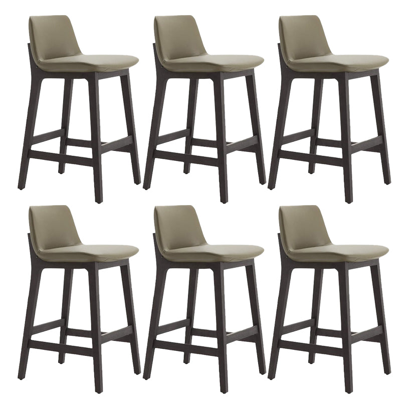 Scandinavian Indoor Solid Wood Bar Stool Upholstered Bar Stool Green 6 Piece Set Clearhalo 'Bar Furniture' 'Bar Stools' 'bar_stools' 'furn' 'furn_bar_stools' 'Furniture' 'Kitchen & Dining Furniture' 7407235