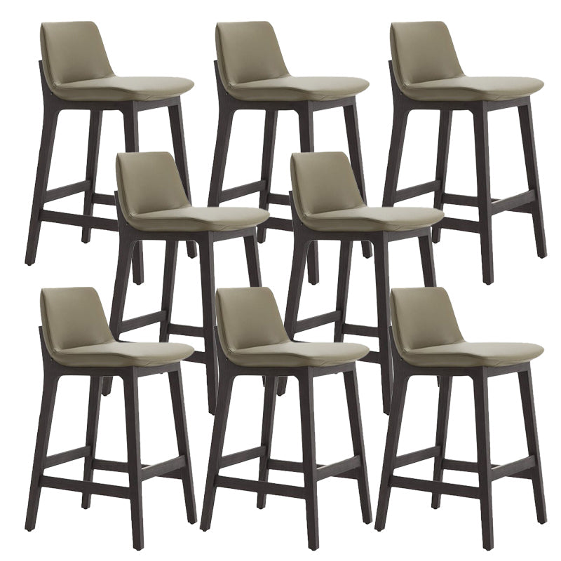 Scandinavian Indoor Solid Wood Bar Stool Upholstered Bar Stool Green 8 Piece Set Clearhalo 'Bar Furniture' 'Bar Stools' 'bar_stools' 'furn' 'furn_bar_stools' 'Furniture' 'Kitchen & Dining Furniture' 7407236