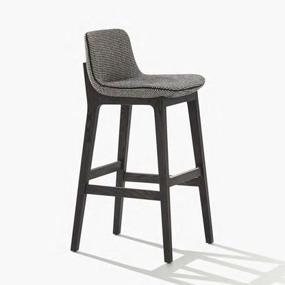 Scandinavian Indoor Solid Wood Bar Stool Upholstered Bar Stool Grey 1 Piece Clearhalo 'Bar Furniture' 'Bar Stools' 'bar_stools' 'furn' 'furn_bar_stools' 'Furniture' 'Kitchen & Dining Furniture' 7407238