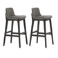 Scandinavian Indoor Solid Wood Bar Stool Upholstered Bar Stool Grey 2 Piece Set Clearhalo 'Bar Furniture' 'Bar Stools' 'bar_stools' 'furn' 'furn_bar_stools' 'Furniture' 'Kitchen & Dining Furniture' 7407239