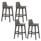 Scandinavian Indoor Solid Wood Bar Stool Upholstered Bar Stool Grey 4 Piece Set Clearhalo 'Bar Furniture' 'Bar Stools' 'bar_stools' 'furn' 'furn_bar_stools' 'Furniture' 'Kitchen & Dining Furniture' 7407240