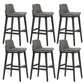 Scandinavian Indoor Solid Wood Bar Stool Upholstered Bar Stool Grey 6 Piece Set Clearhalo 'Bar Furniture' 'Bar Stools' 'bar_stools' 'furn' 'furn_bar_stools' 'Furniture' 'Kitchen & Dining Furniture' 7407241