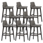 Scandinavian Indoor Solid Wood Bar Stool Upholstered Bar Stool Grey 8 Piece Set Clearhalo 'Bar Furniture' 'Bar Stools' 'bar_stools' 'furn' 'furn_bar_stools' 'Furniture' 'Kitchen & Dining Furniture' 7407242